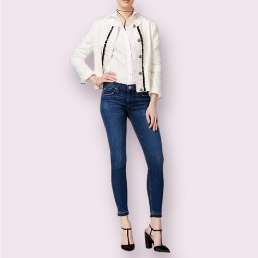 HUDSON JEANS Krista Raw-Hem Super Skinny Jeans